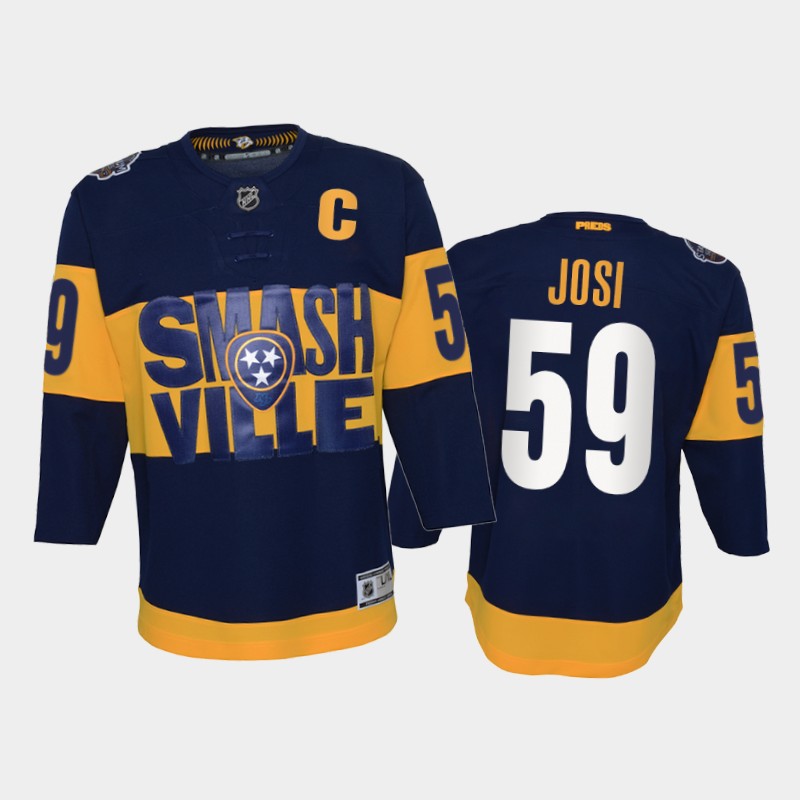 Adidas Predators #59 Roman Josi Youth 2022 Stadium Series Game NHL Jersey - Navy