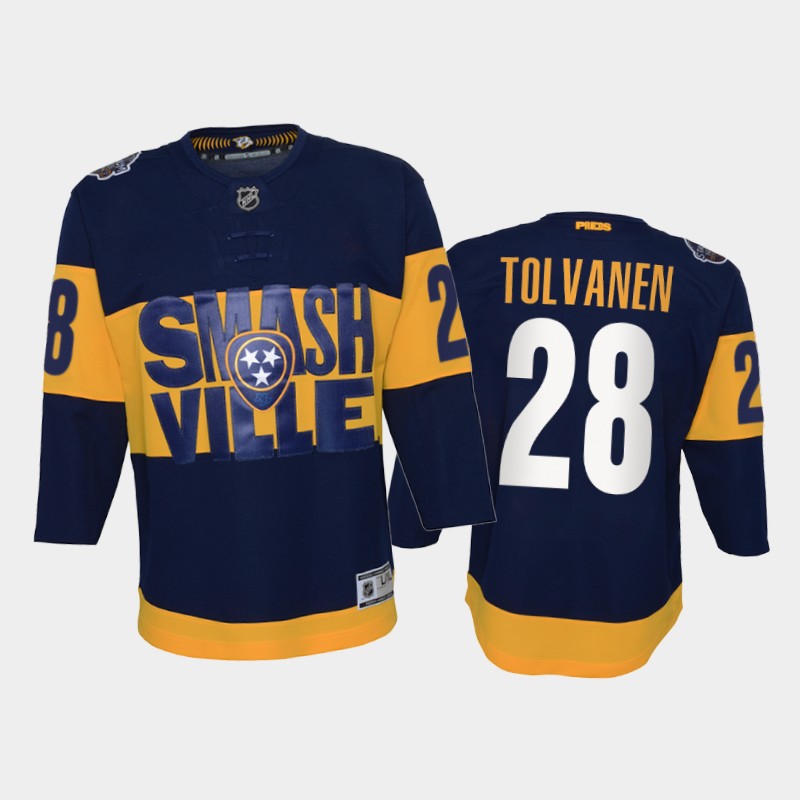 Adidas Predators #28 Eeli Tolvanen Youth 2022 Stadium Series Game NHL Jersey - Navy