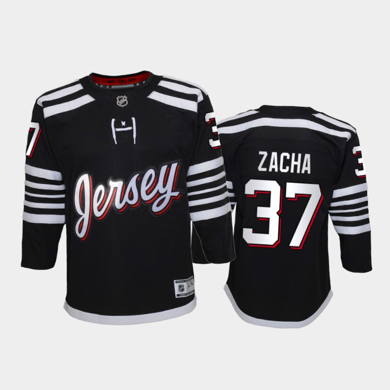 Adidas Devils #37 Pavel Zacha Youth 2021-22 Alternate Game NHL Jersey - Black