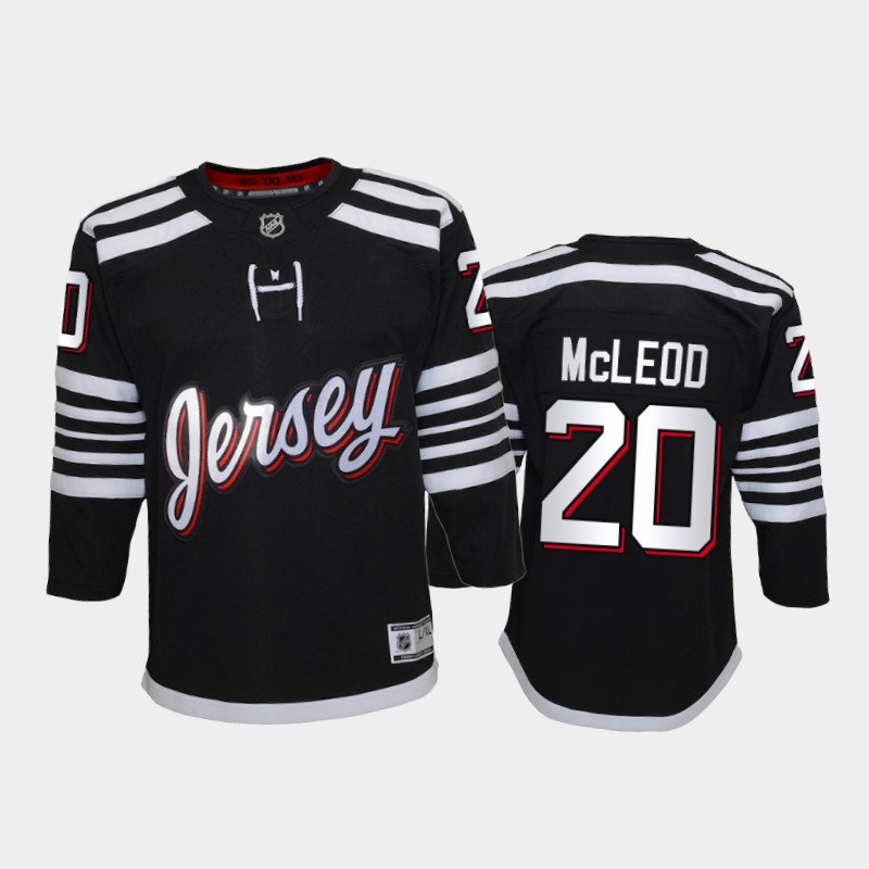 Adidas Devils #20 Michael Mcleod Youth 2021-22 Alternate Game NHL Jersey - Black