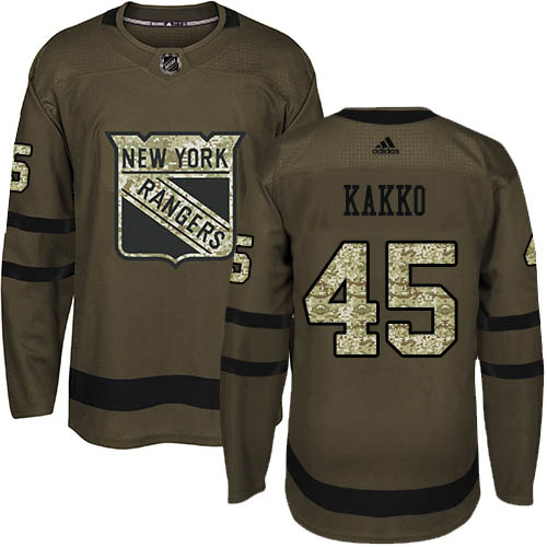 Adidas Rangers #45 Kappo Kakko Green Salute to Service Stitched Youth NHL Jersey