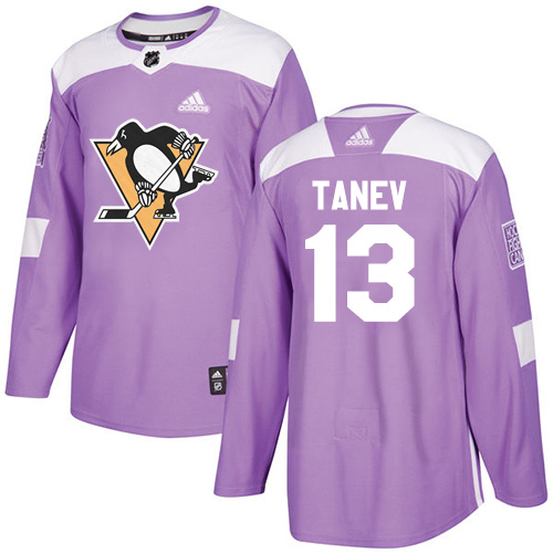 Adidas Penguins #13 Brandon Tanev Purple Authentic Fights Cancer Stitched Youth NHL Jersey