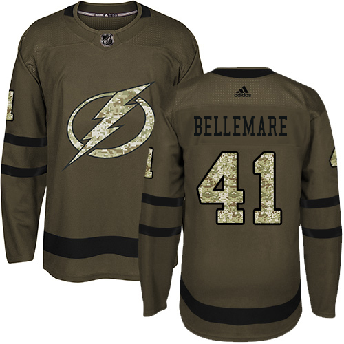 Adidas Lightning #41 Pierre-Edouard Bellemare Green Salute to Service Stitched Youth NHL Jersey