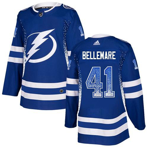 Adidas Lightning #41 Pierre-Edouard Bellemare Blue Home Authentic Drift Fashion Stitched Youth NHL Jersey