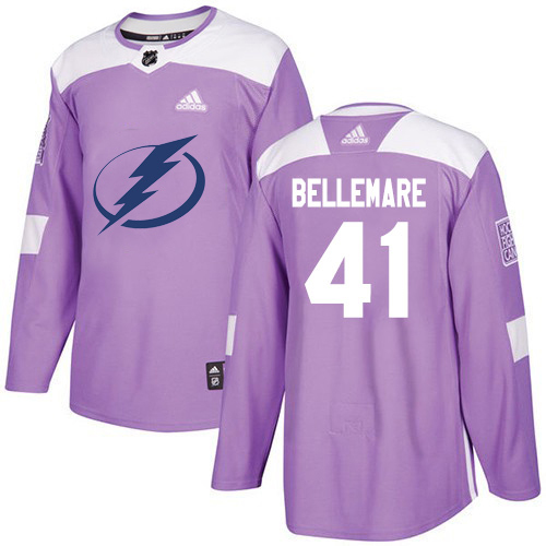 Adidas Lightning #41 Pierre-Edouard Bellemare Purple Authentic Fights Cancer Stitched Youth NHL Jersey