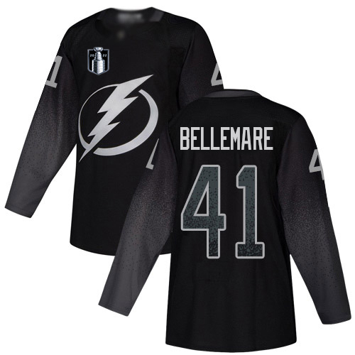 Adidas Lightning #41 Pierre-Edouard Bellemare Black 2022 Stanley Cup Final Patch Alternate Authentic Stitched Youth NHL Jersey