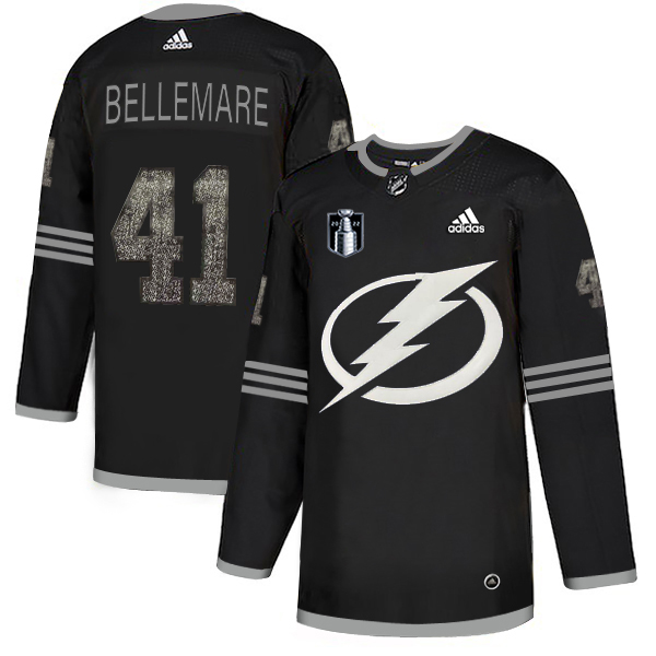 Adidas Lightning #41 Pierre-Edouard Bellemare Black 2022 Stanley Cup Final Patch Authentic Classic Stitched Youth NHL Jersey