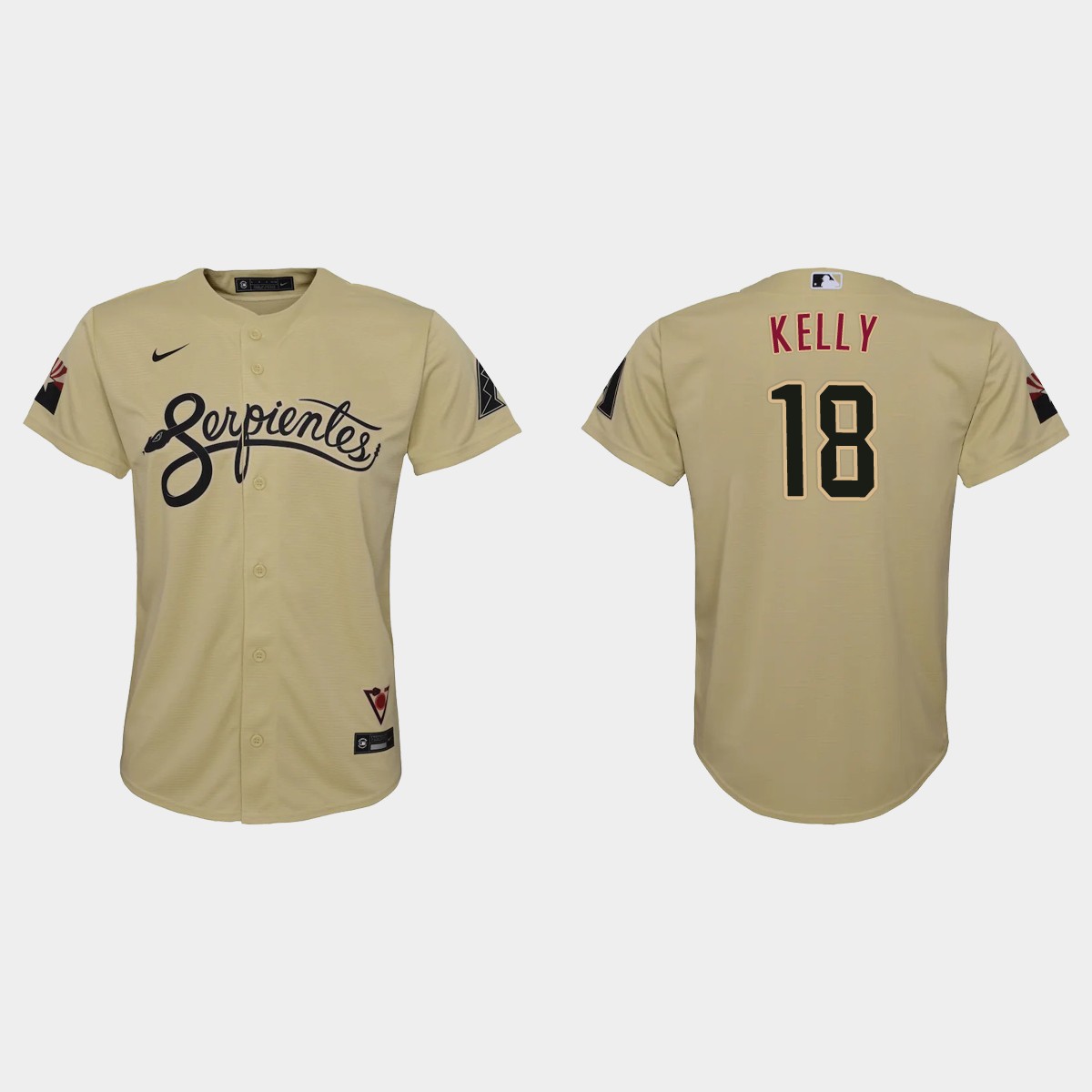 Arizona Diamondbacks #18 Carson Kelly Youth Nike 2021 City Connect MLB Jersey Gold