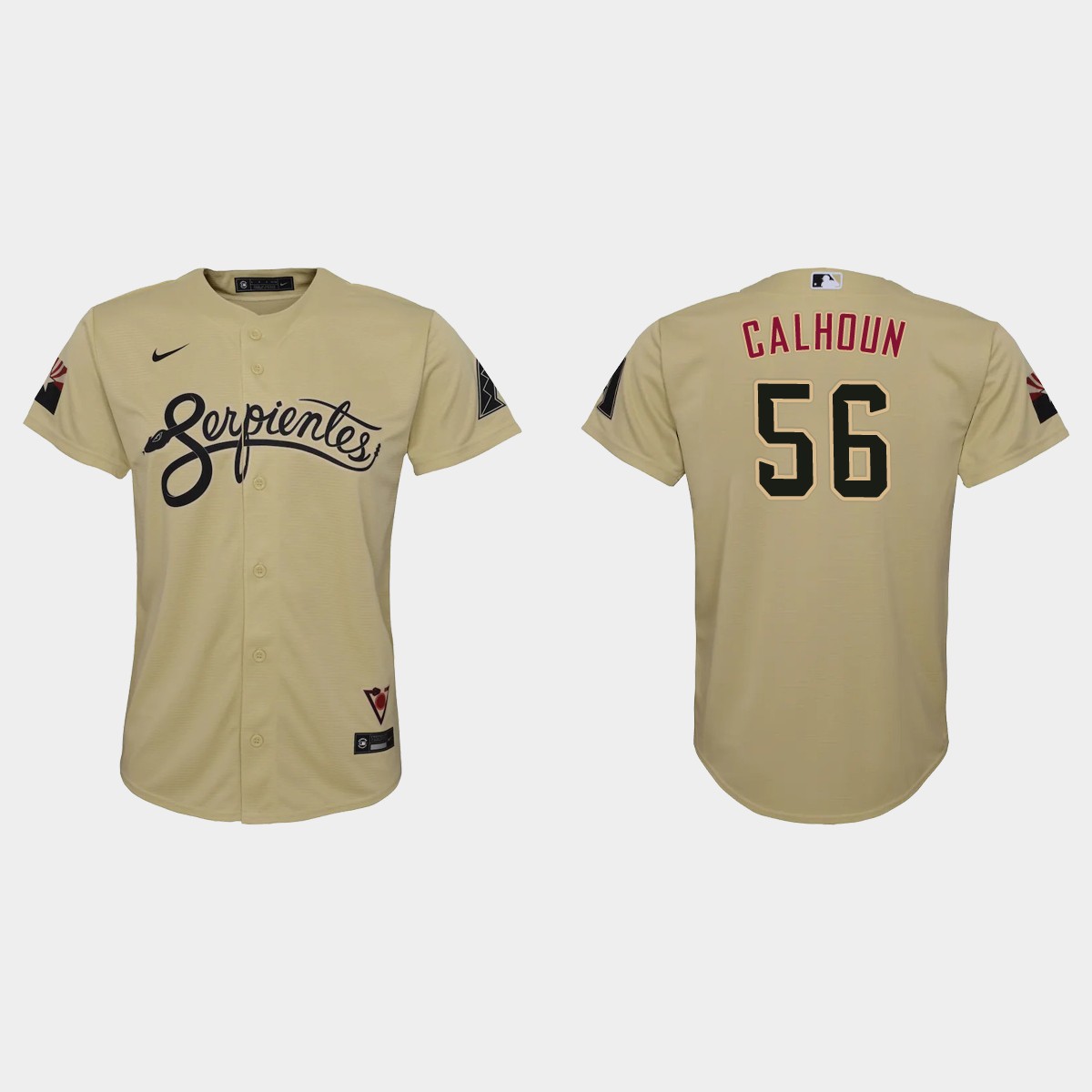 Arizona Diamondbacks #56 Kole Calhoun Youth Nike 2021 City Connect MLB Jersey Gold