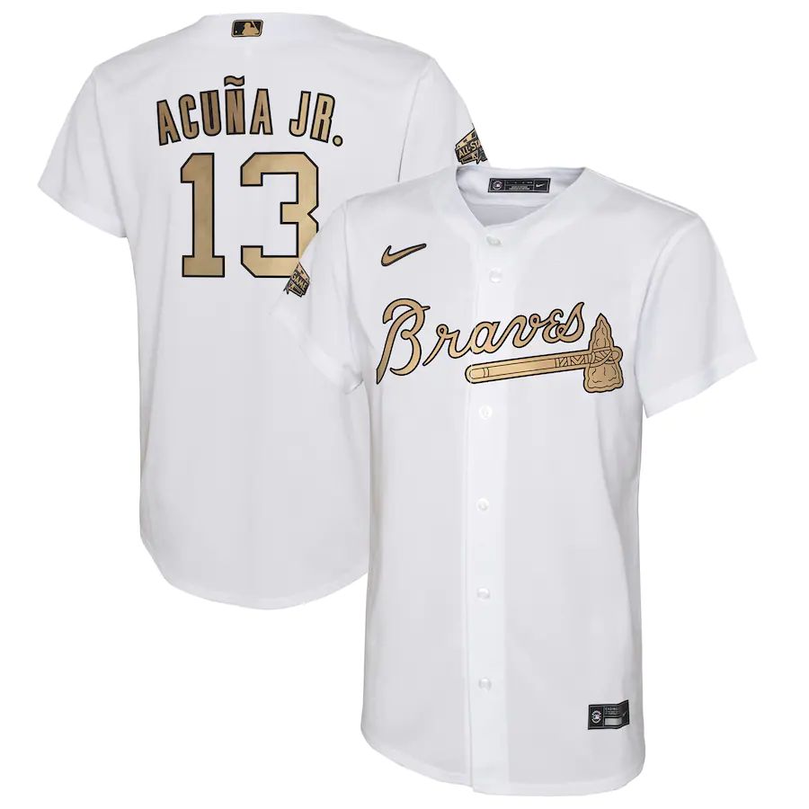 Atlanta Braves #13 Ronald Acuna Jr. Youth Nike White 2022 MLB All-Star Game Replica Player Jersey