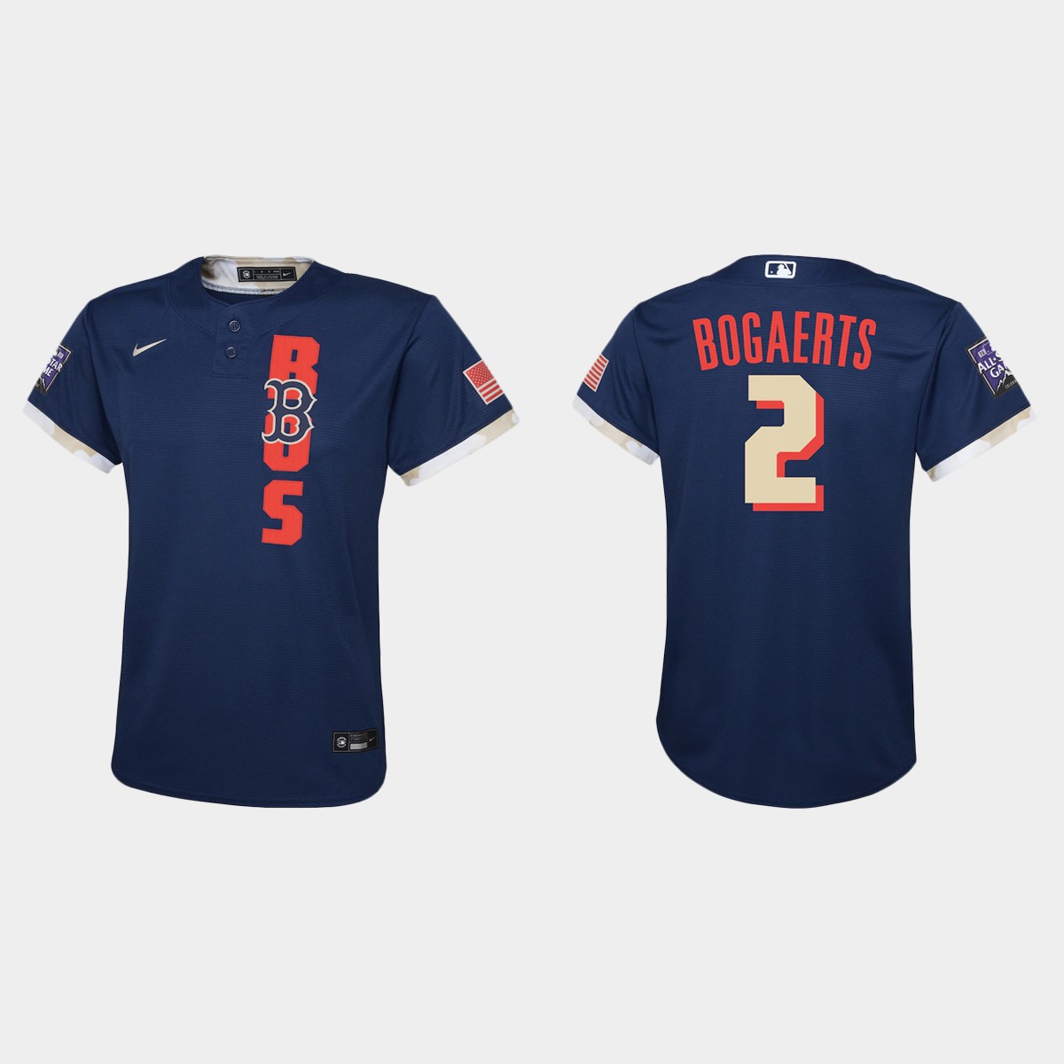 Boston Red Sox #2 Xander Bogaerts Youth 2021 Mlb All Star Game Navy Jersey