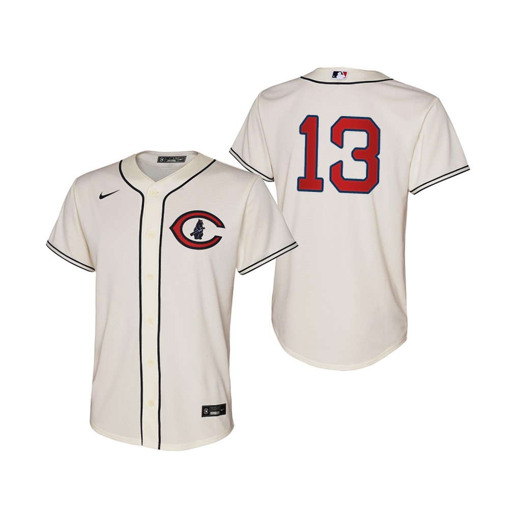 Chicago Cubs #13 David Bote Youth 2022 Field of Dreams MLB Game Jersey - Cream