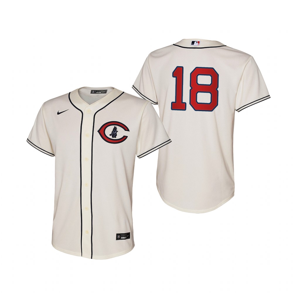 Chicago Cubs #18 Frank Schwindel Youth 2022 Field of Dreams MLB Game Jersey - Cream