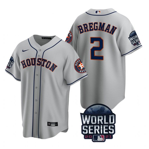 Houston Astros #2 Alex Bregman Youth Nike 150th Anniversary 2021 World Series Authentic MLB Jersey - Gray