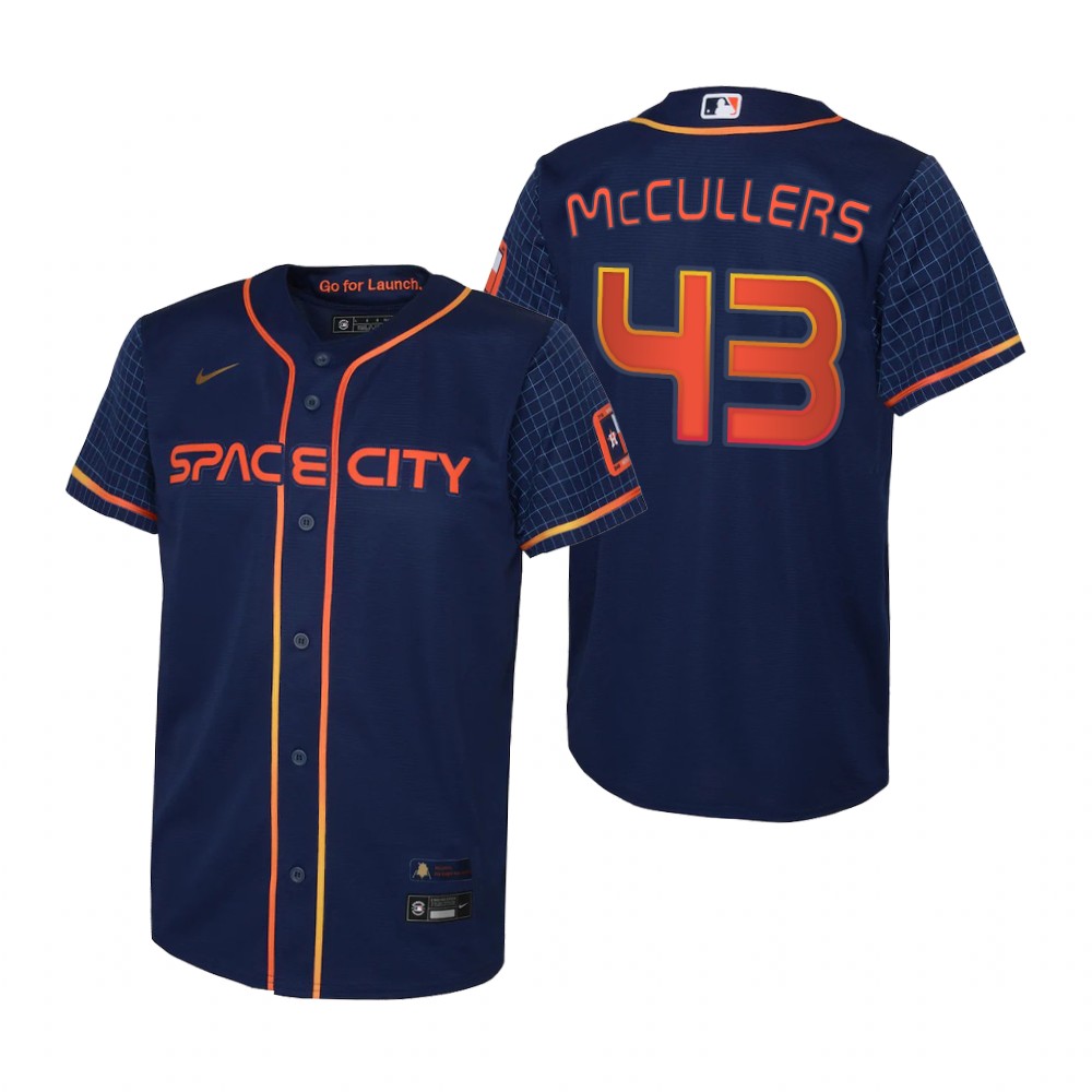 Houston Astros #43 Lance Mccullers Navy Youth Nike 2022 City Connect Replica MLB Jersey