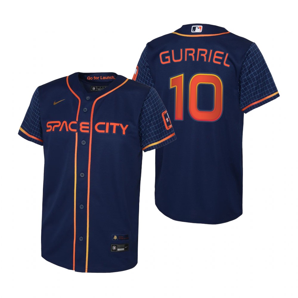 Houston Astros #10 Yuli Gurriel Navy Youth Nike 2022 City Connect Replica MLB Jersey