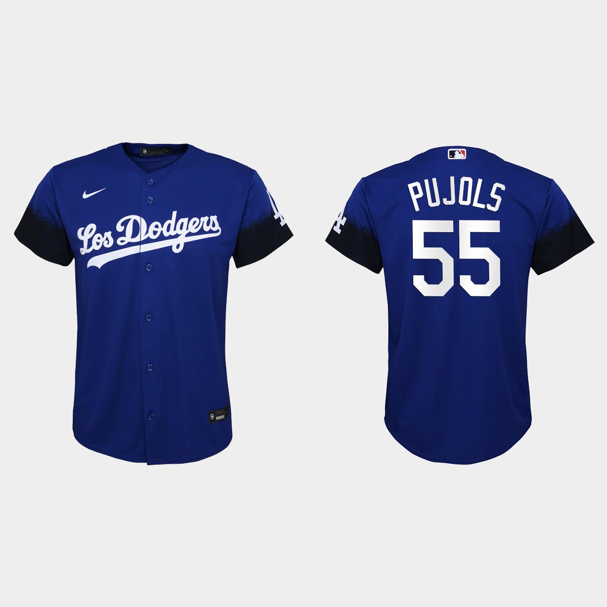 Los Angeles Dodgers #55 Albert Pujols Nike Youth 2021 City Connect MLB Jersey Royal