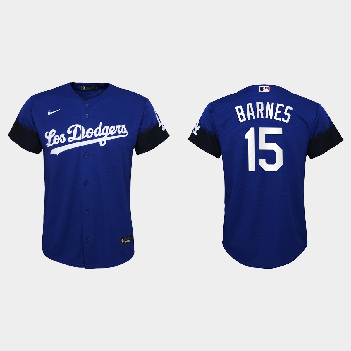 Los Angeles Dodgers #15 Austin Barnes Nike Youth 2021 City Connect MLB Jersey Royal