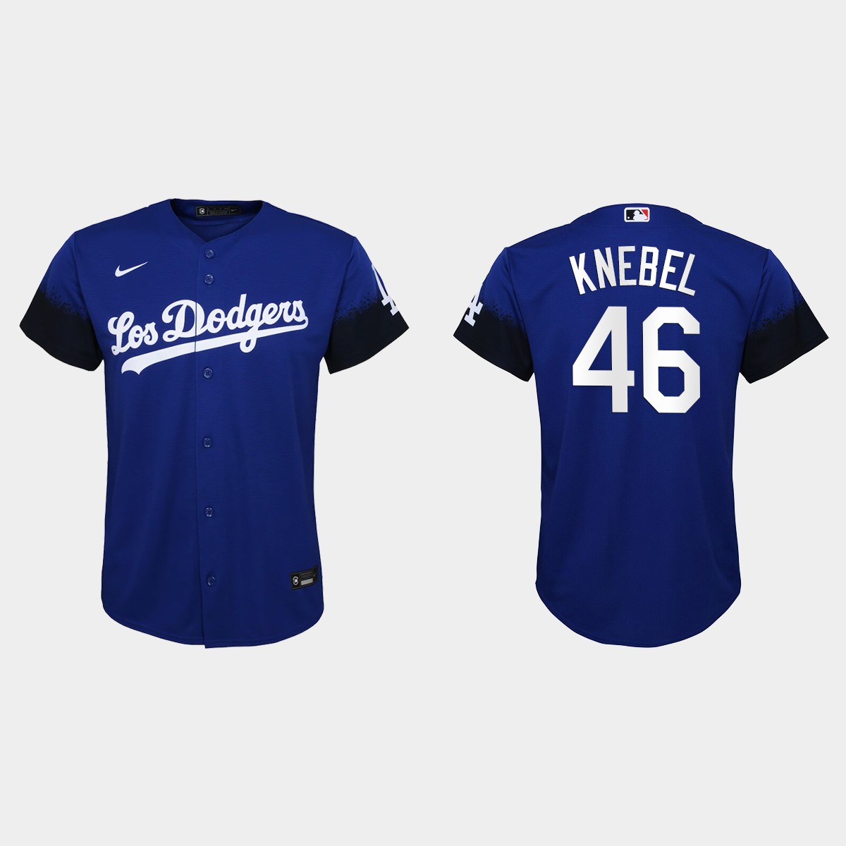 Los Angeles Dodgers #46 Corey Knebel Nike Youth 2021 City Connect MLB Jersey Royal