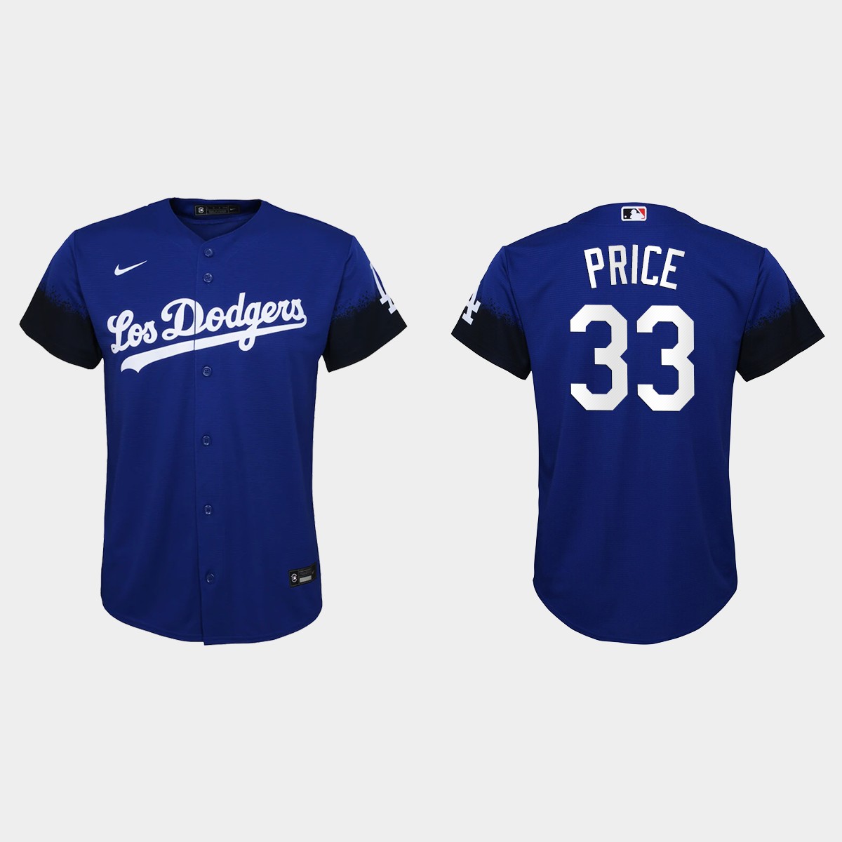 Los Angeles Dodgers #33 David Price Nike Youth 2021 City Connect MLB Jersey Royal