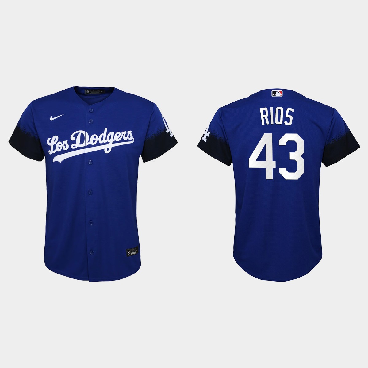 Los Angeles Dodgers #43 Edwin Rios Nike Youth 2021 City Connect MLB Jersey Royal