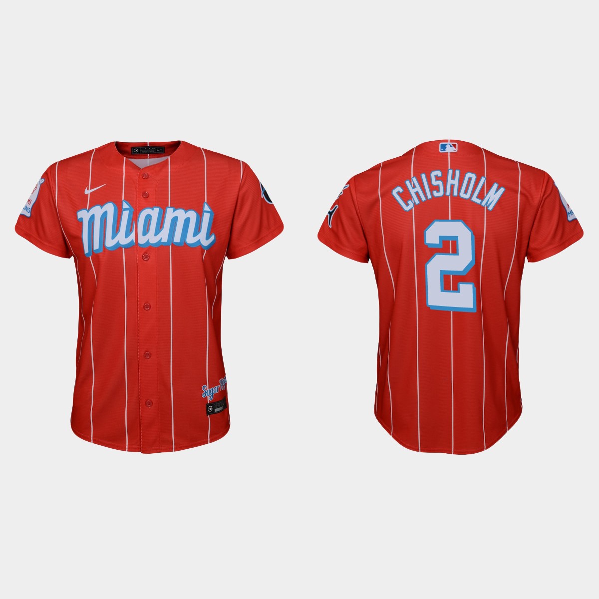 Miami Marlins #2 Jazz Chisholm Jr. Youth Nike 2021 City Connect Authentic MLB Jersey Red