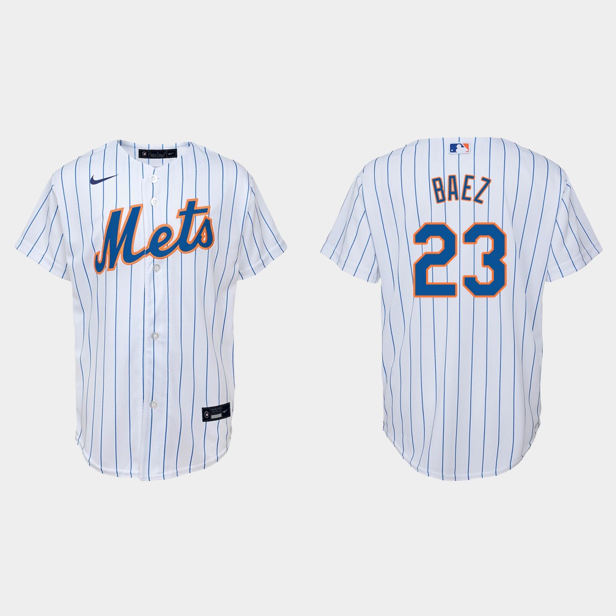 New York Mets #23 Javier Baez Youth Nike White Home MLB Jersey