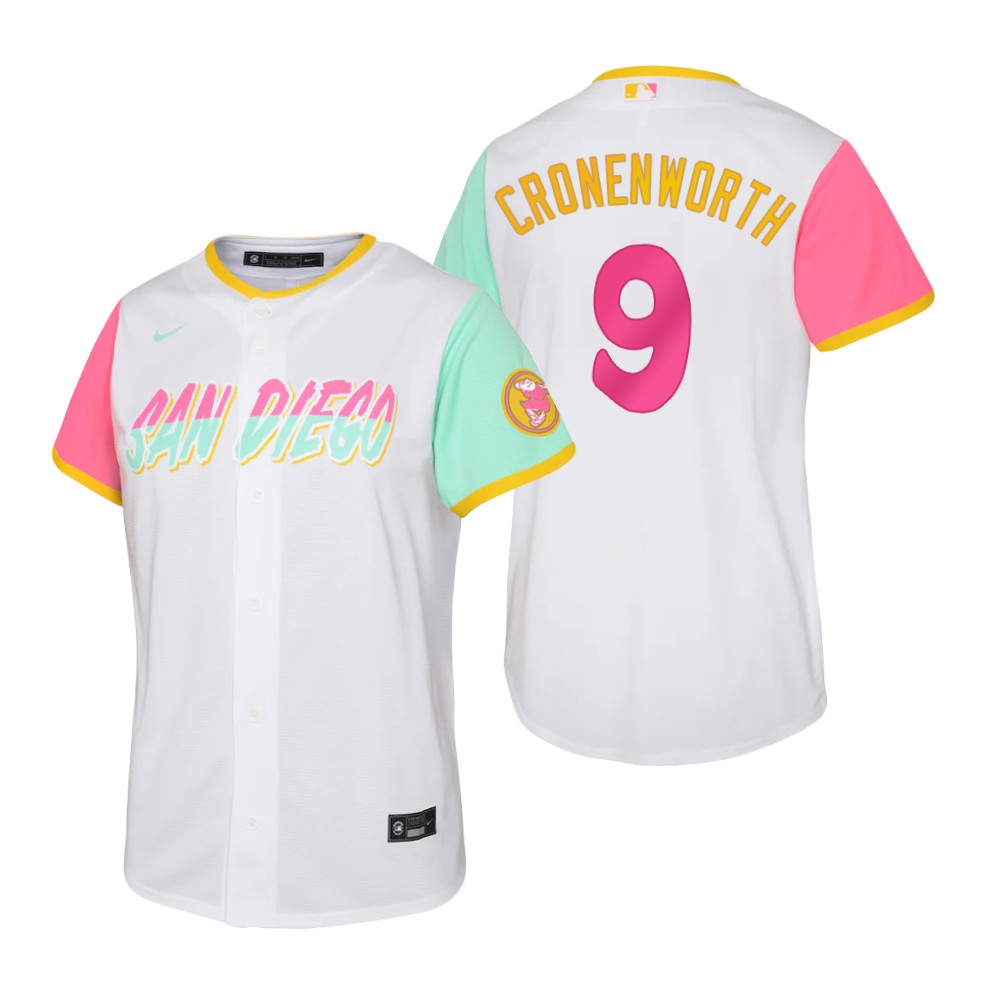 San Diego Padres #9 Jake Cronenworth 2022 City Connect Youth Nike Games Jersey - White