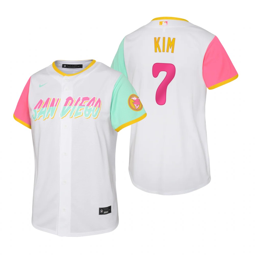 San Diego Padres #7 Ha-Seong Kim 2022 City Connect Youth Nike Games Jersey - White