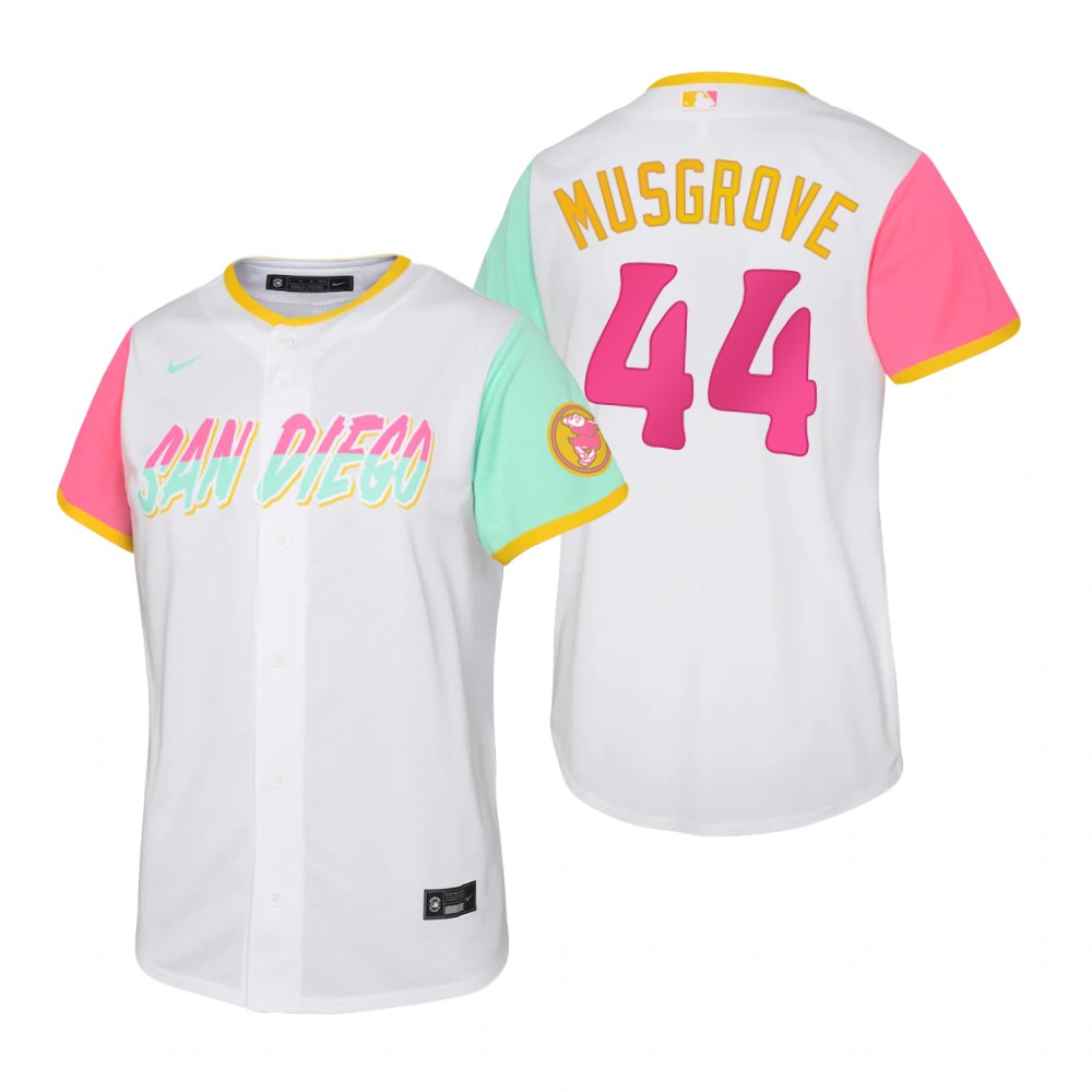 San Diego Padres #44 Joe Musgrove 2022 City Connect Youth Nike Games Jersey - White