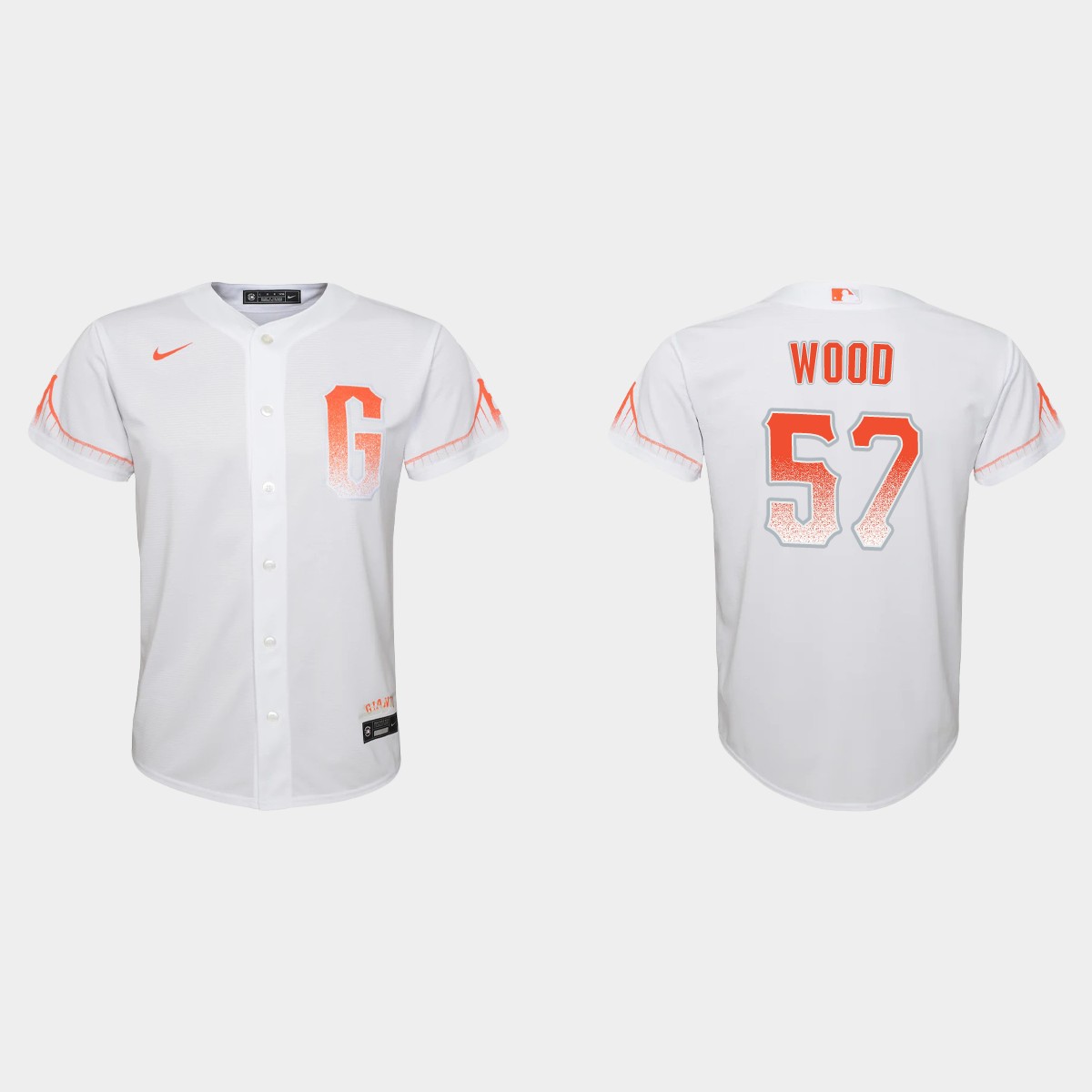 San Francisco Giants #57 Alex Wood Youth 2021 City Connect White Jersey