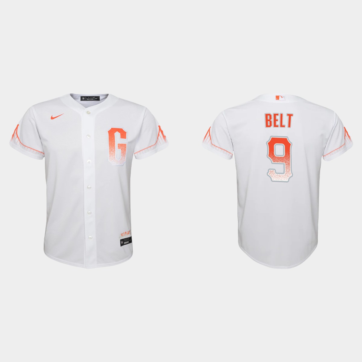 San Francisco Giants #9 Brandon Belt Youth 2021 City Connect White Jersey