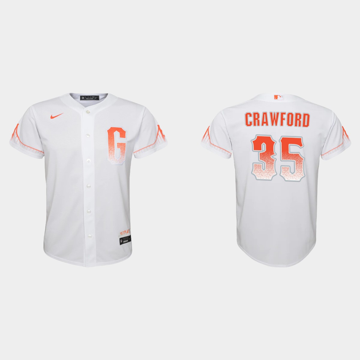 San Francisco Giants #35 Brandon Crawford Youth 2021 City Connect White Jersey