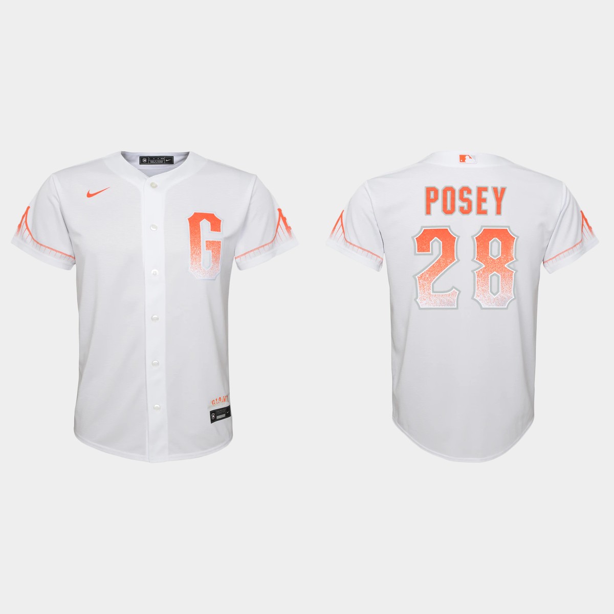 San Francisco Giants #28 Buster Posey Youth 2021 City Connect White Jersey