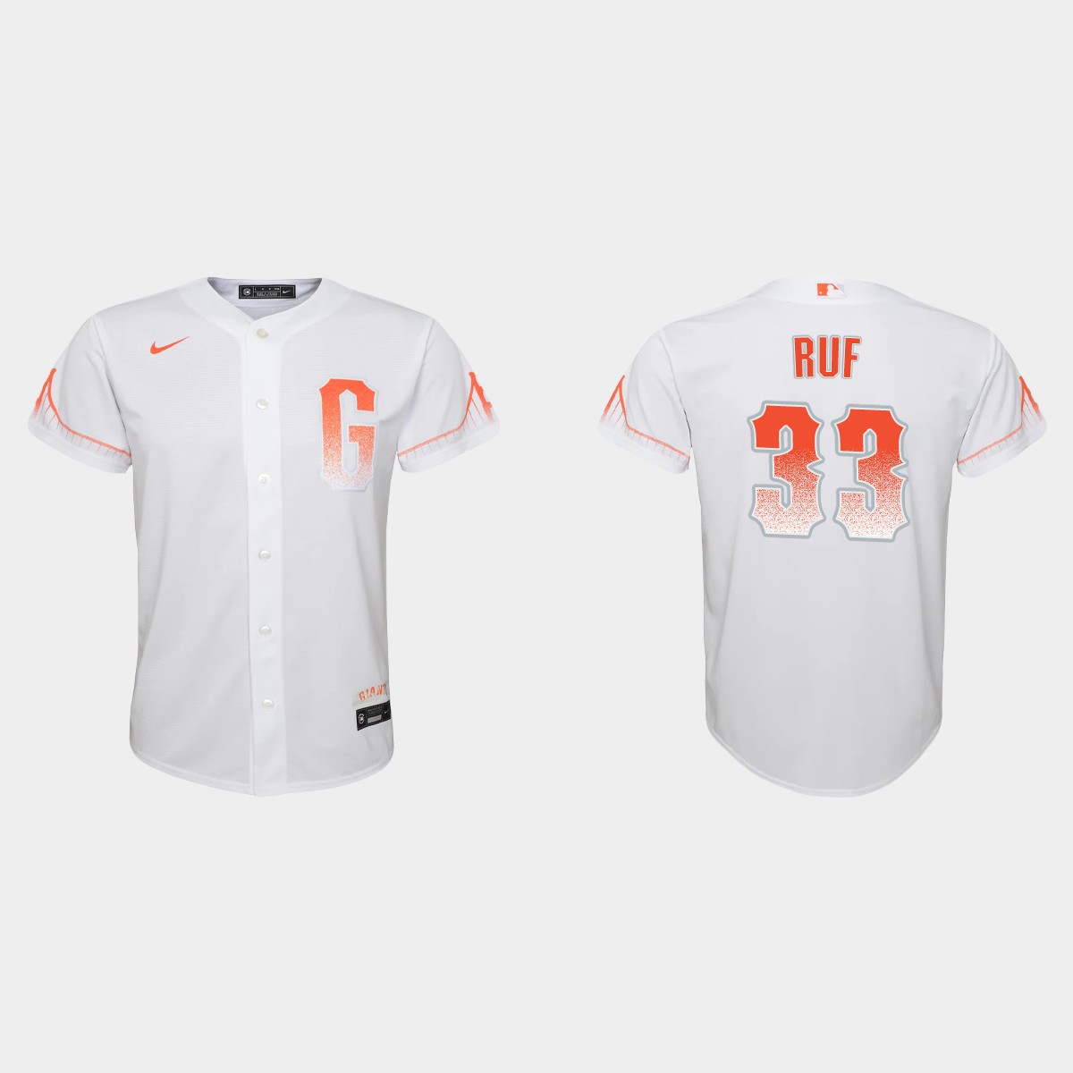 San Francisco Giants #33 Darin Ruf Youth 2021 City Connect White Jersey