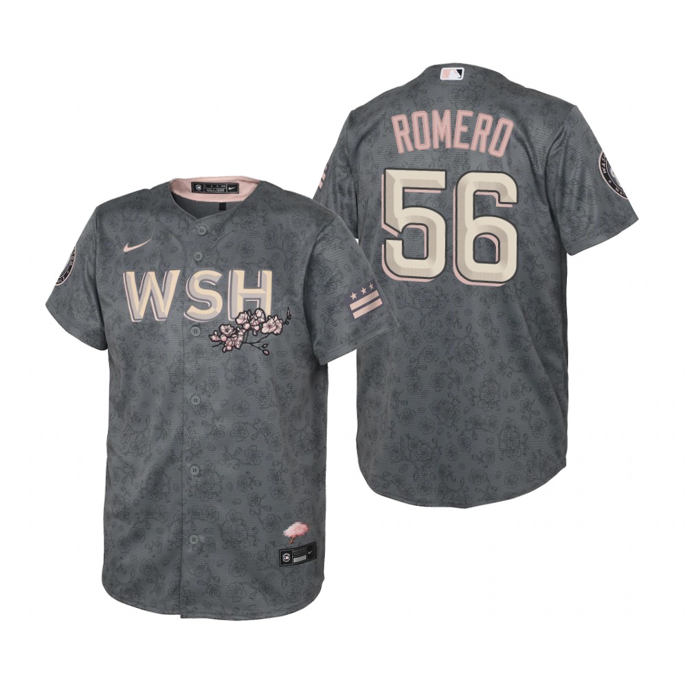 Washington Nationals #56 Seth Romero Youth Nike Gray 2022 City Connect Replica Jersey