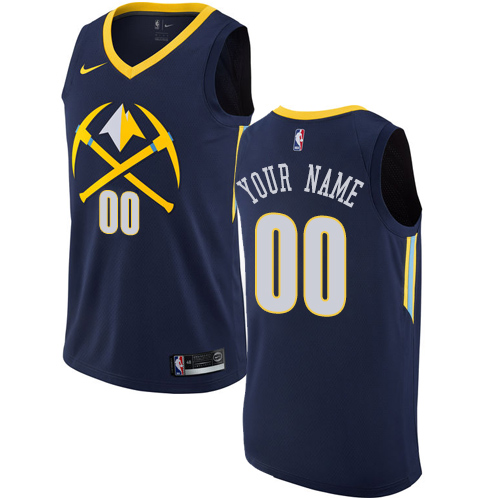 Men's Nike Nuggets Personalized Swingman Navy Blue NBA City Edition Jersey