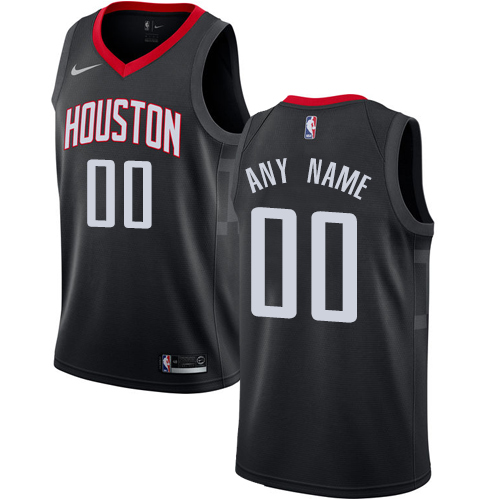 Men's Nike Rockets Personalized Swingman Black NBA Statement Edition Jersey