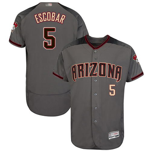 Diamondbacks #5 Eduardo Escobar Gray Flexbase Authentic Collection Stitched MLB Jersey