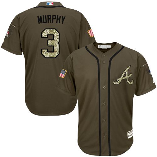 Braves #3 Dale Murphy Green Salute to Service Stitched MLB Jersey