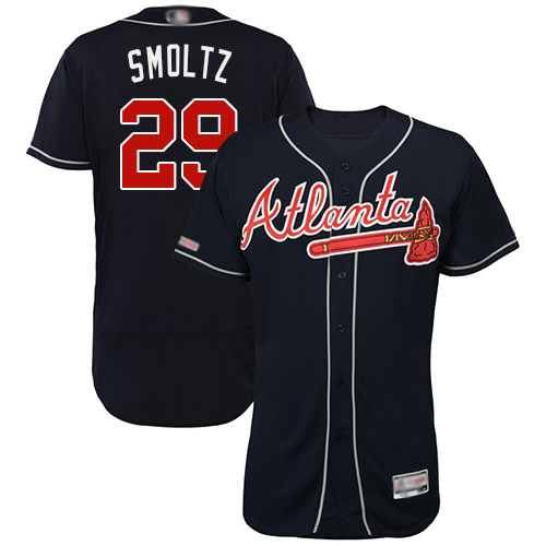 Braves #29 John Smoltz Navy Blue Flexbase Authentic Collection Stitched MLB Jersey