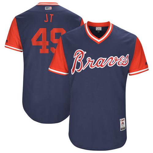 Braves #49 Julio Teheran Navy 