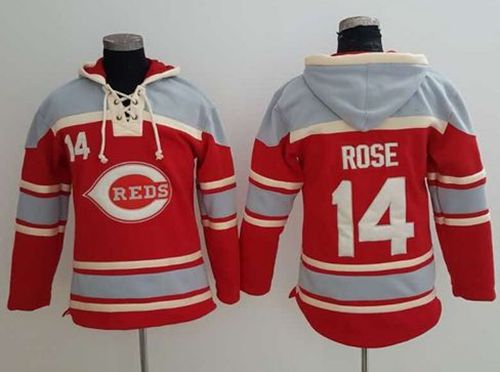 Reds #14 Pete Rose Red Sawyer Hooded Sweatshirt MLB Hoodie