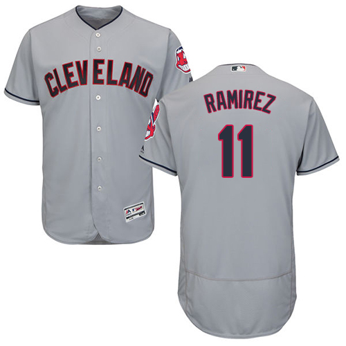 Guardians #11 Jose Ramirez Grey Flexbase Authentic Collection Stitched MLB Jersey