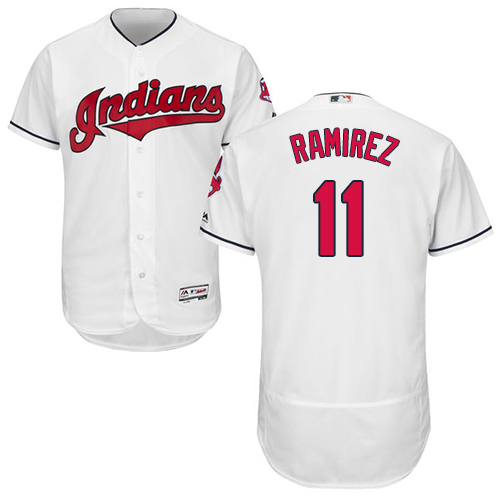 Guardians #11 Jose Ramirez White Flexbase Authentic Collection Stitched MLB Jersey