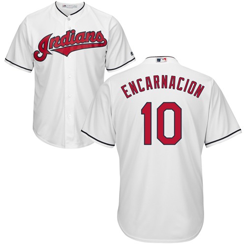 Guardians #10 Edwin Encarnacion White New Cool Base Stitched MLB Jersey