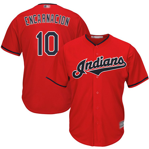 Guardians #10 Edwin Encarnacion Red New Cool Base Stitched MLB Jersey