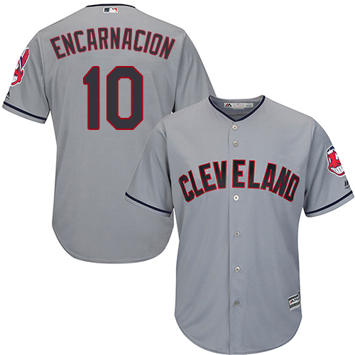 Guardians #10 Edwin Encarnacion Grey New Cool Base Stitched MLB Jersey