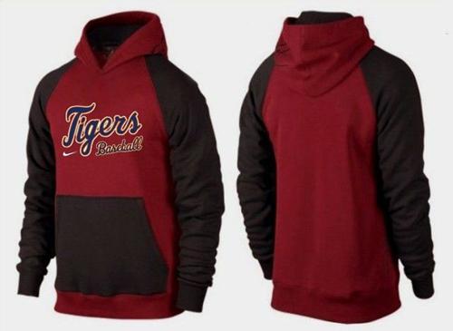 Detroit Tigers Pullover Hoodie Burgundy Red & Black