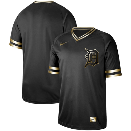 Nike Tigers Blank Black Gold Authentic Stitched MLB Jersey